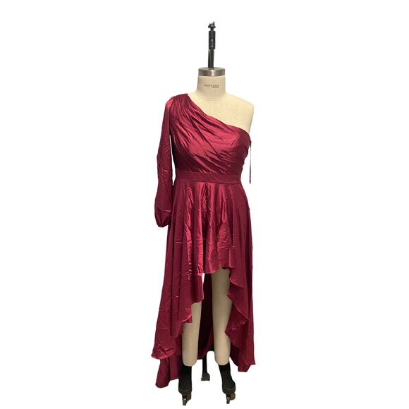 Mac Duggal 49141 High Low One Shoulder Flowy Gown 12 - Picture 7 of 7